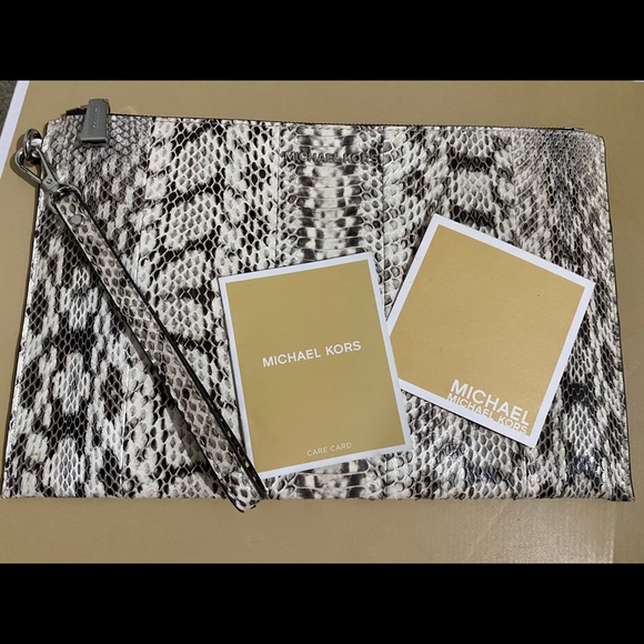 MICHAEL KORS Snake Leather Clutch/Wristlet - Picture 1 of 4